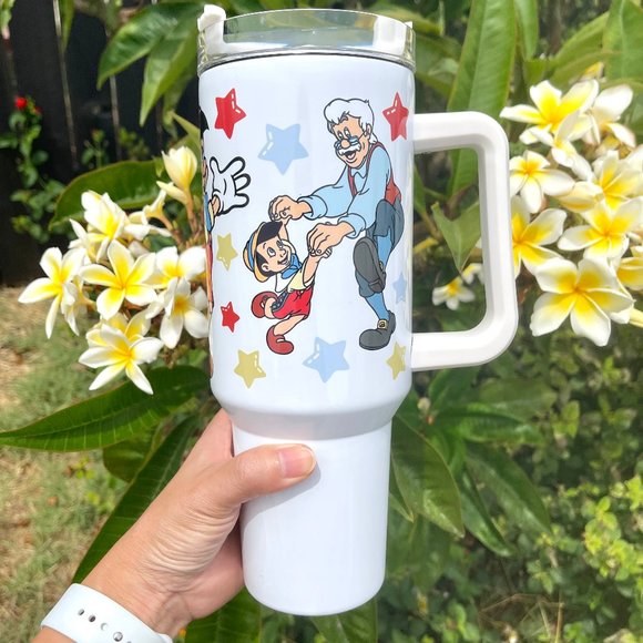 Disney Pinocchio 40 oz Tumbler/Water bottle/Mug with hand carry handle. … - Picture 5 of 6